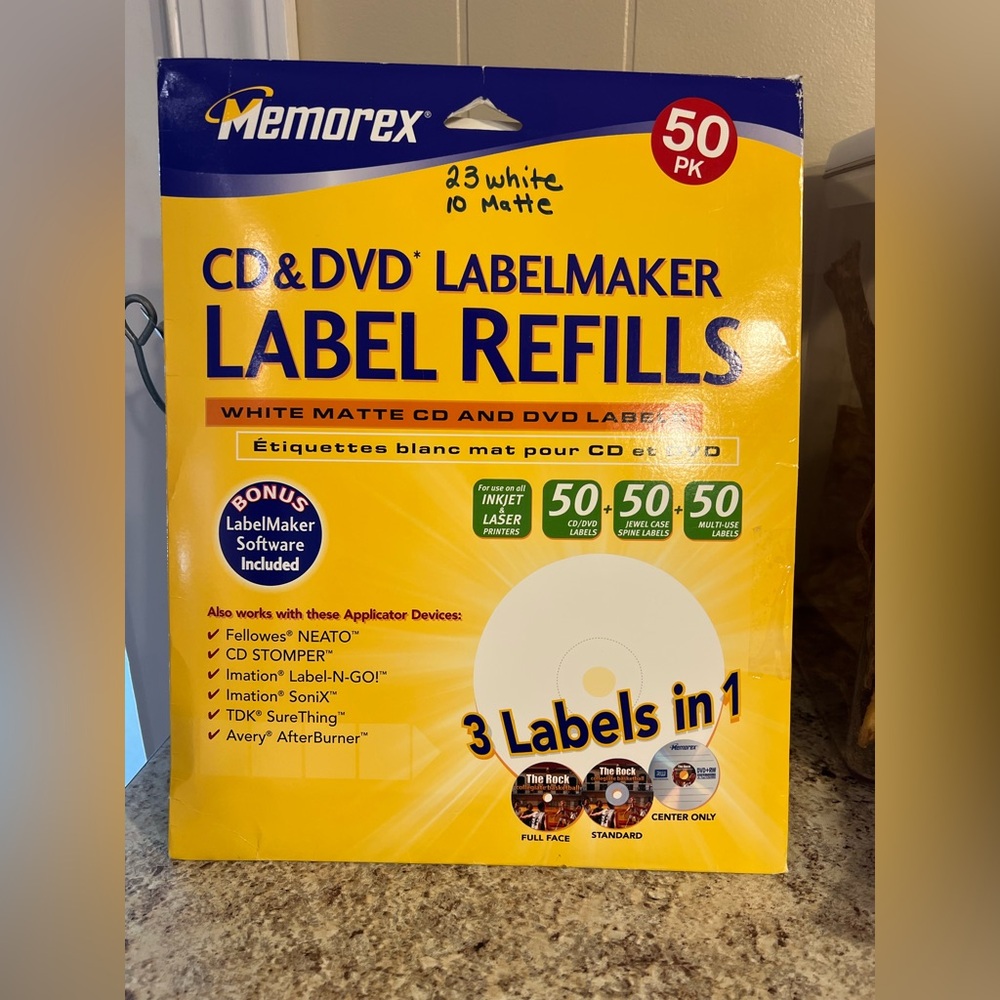 Memorex & Fellowes CD/DVD Labels